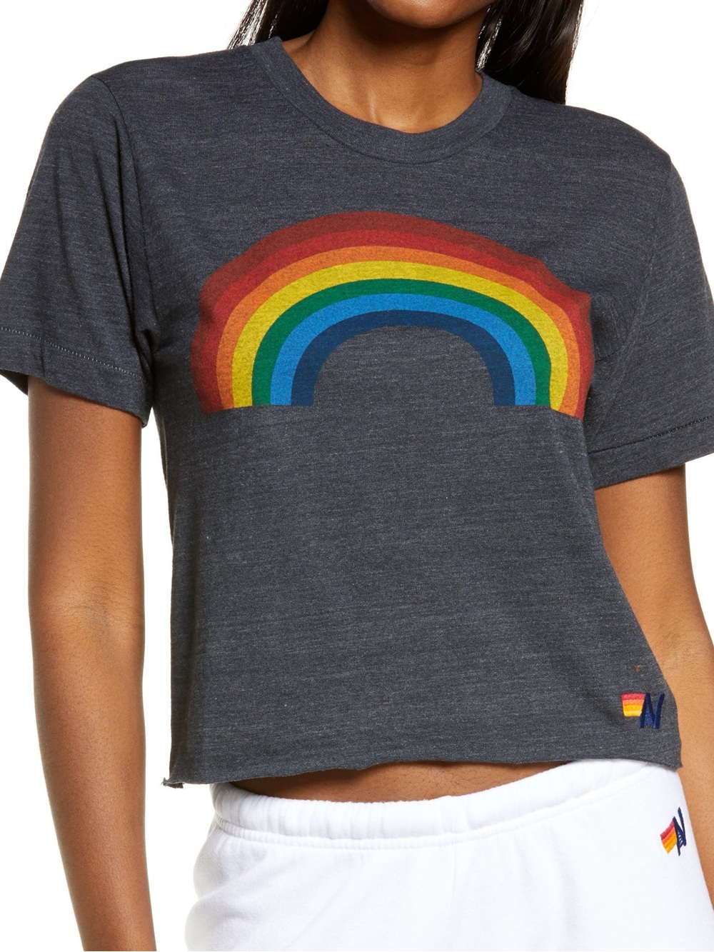 Aviator Nation Bug Rainbow Boyfriend Tee - XS - New